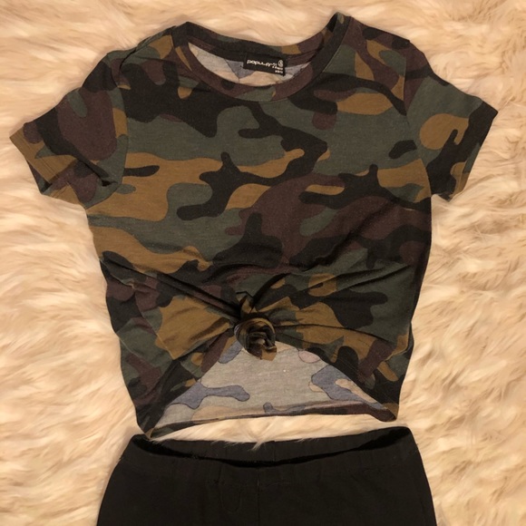 army print crop top
